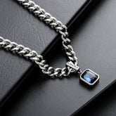 Necklace Men's Color Zircon Light Luxury High Sense Personality Versatile Simple Bracelet Accessories Women's Tide Niche European and American Jewelry